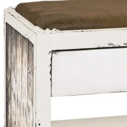Clearance Wohnen Shabby Chic Bank in Weiß & Braun - Beat