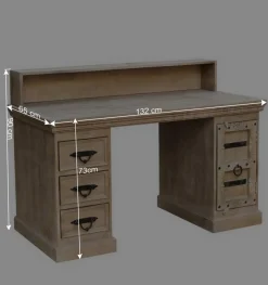 Wohnen Shabby Chic Design Schreibtisch 132x90x65 cm - Abid