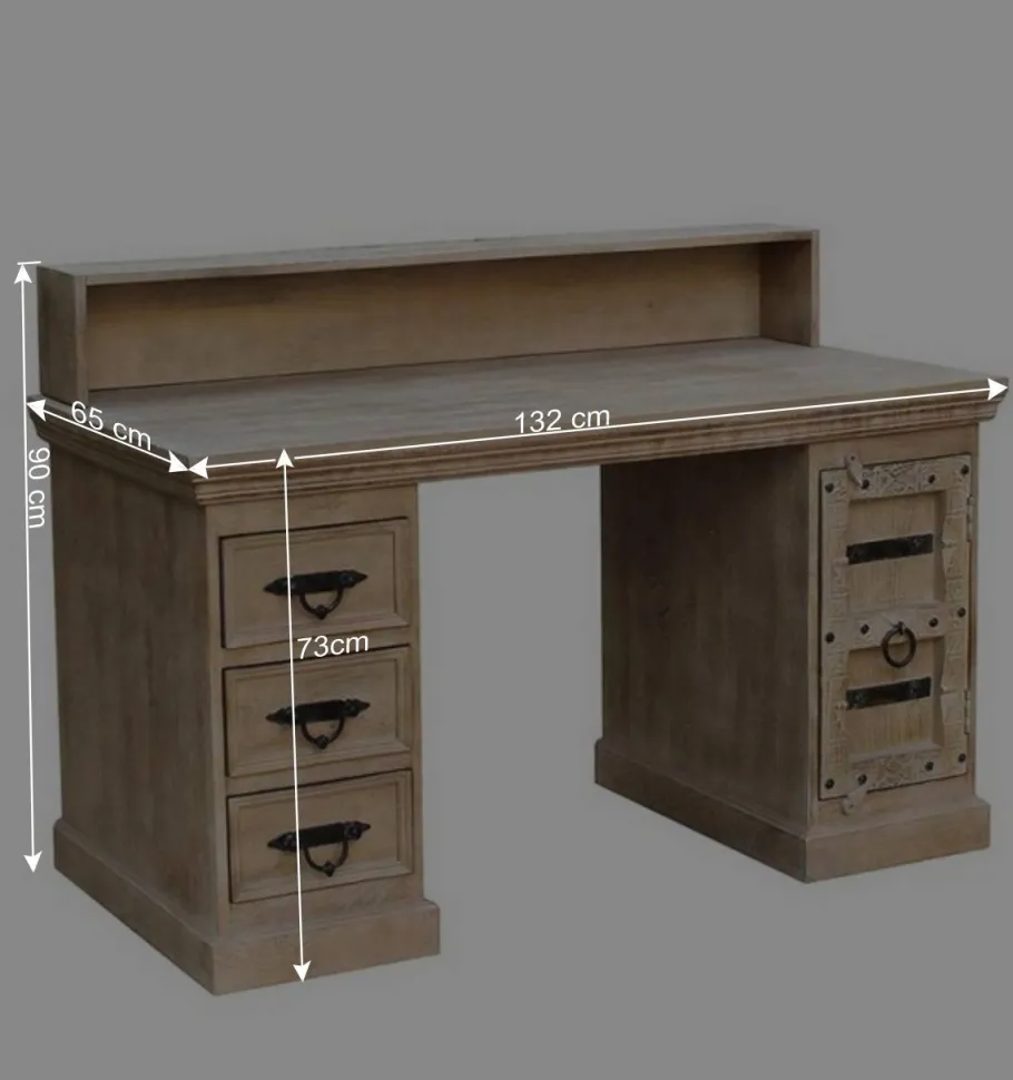 Wohnen Shabby Chic Design Schreibtisch 132x90x65 cm - Abid