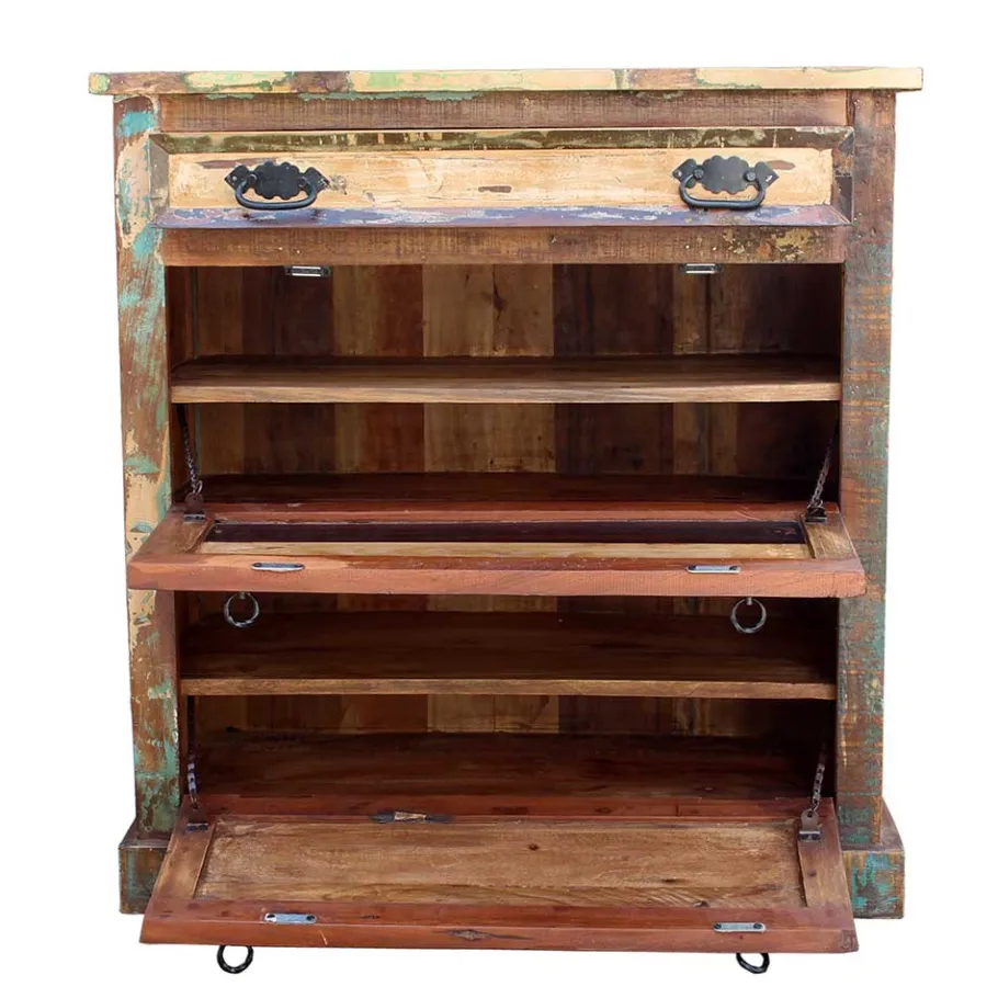 Discount Wohnen Shabby Chic Dielenmöbel Set - Jamaica (fünfteilig)