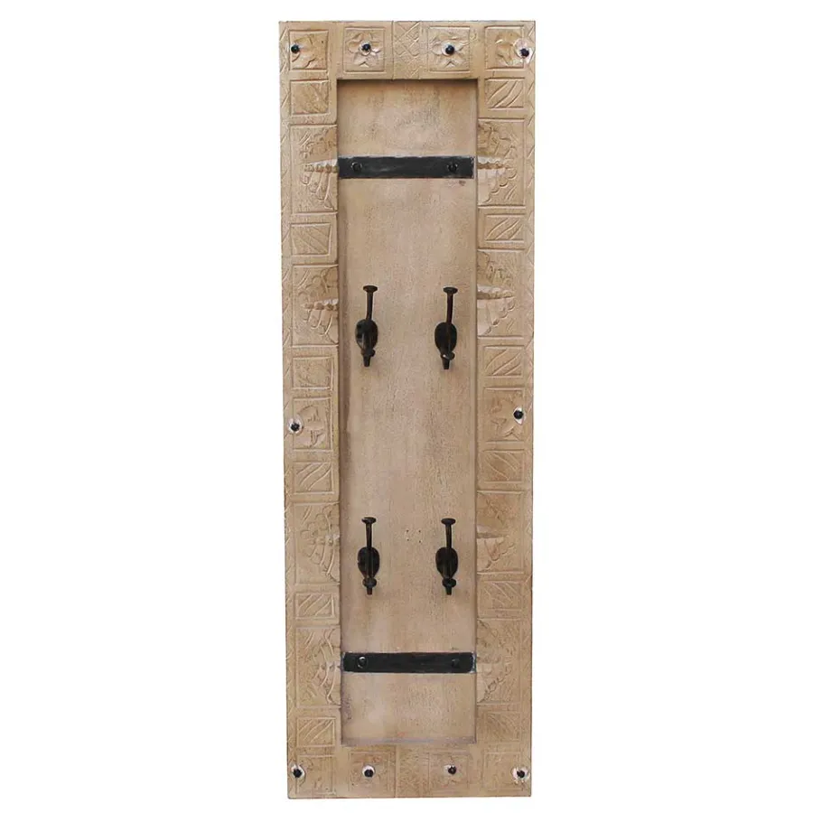 Clearance Wohnen Shabby Chic Garderobenpaneel mit vier Haken - Abid