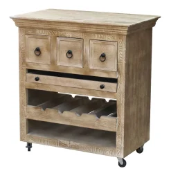 Discount Wohnen Shabby Chic Küchenwagen aus Holz Grey Wash - Abid