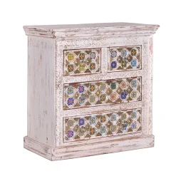 New Wohnen Shabby Chic Kommode in Antikweiß - Mirell