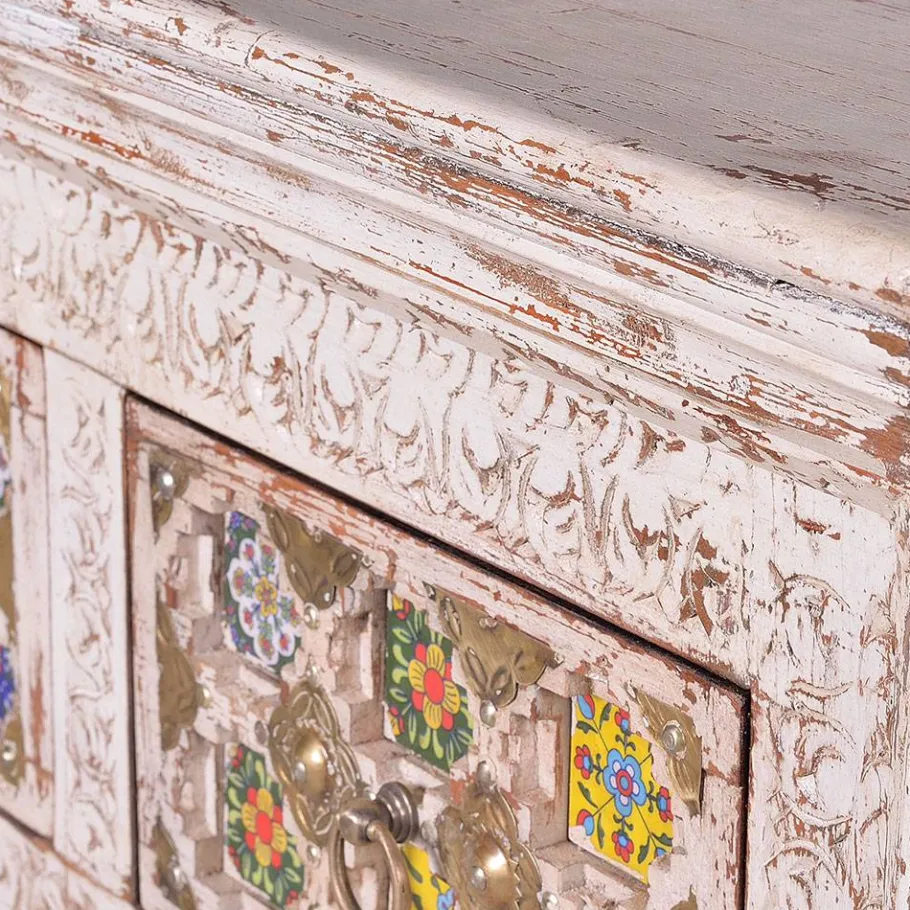 New Wohnen Shabby Chic Kommode in Antikweiß - Mirell