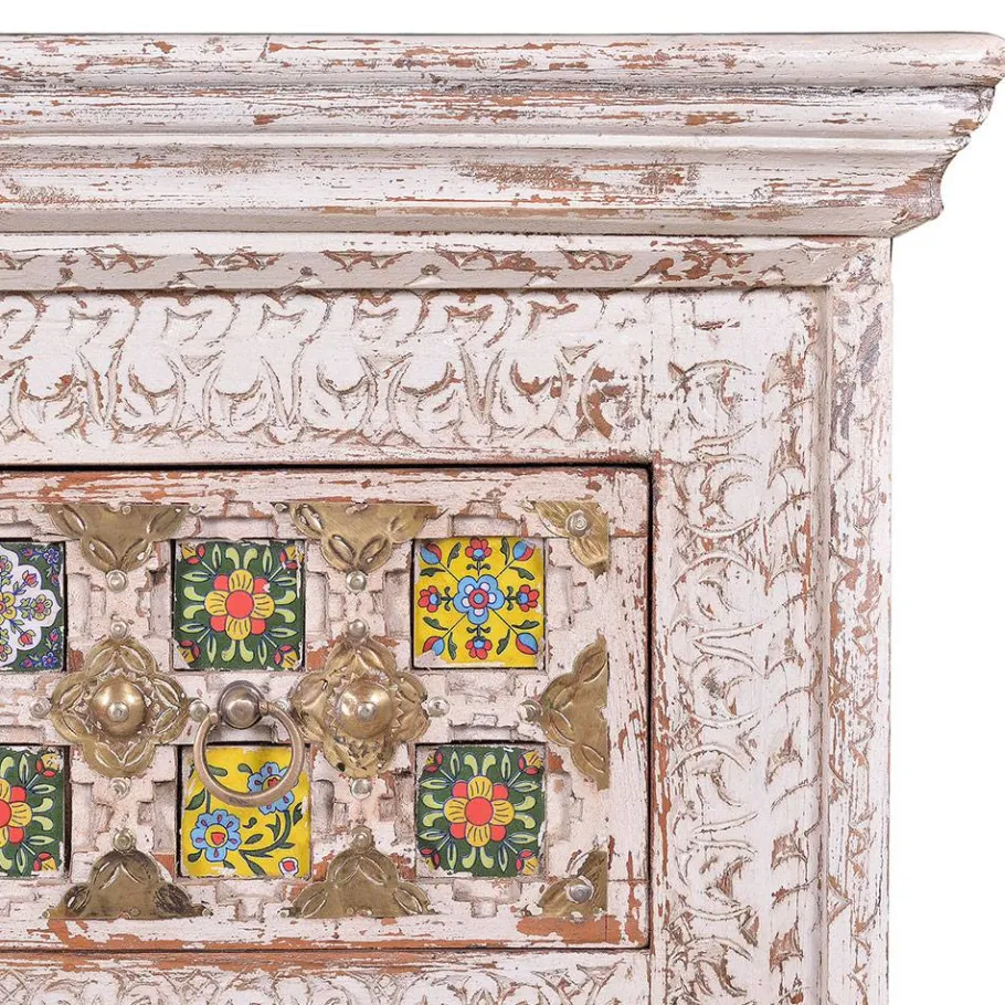 New Wohnen Shabby Chic Kommode in Antikweiß - Mirell