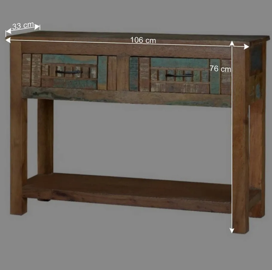 Clearance Wohnen Shabby Chic Konsolentisch aus Recyclingholz - Tunar