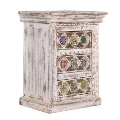 Clearance Wohnen Shabby Chic Nachtkommode in Antikweiß - Mirell