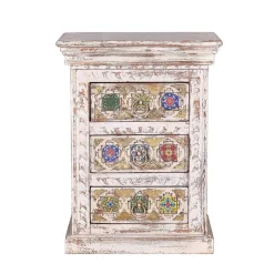 Clearance Wohnen Shabby Chic Nachtkommode in Antikweiß - Mirell