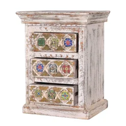 Clearance Wohnen Shabby Chic Nachtkommode in Antikweiß - Mirell