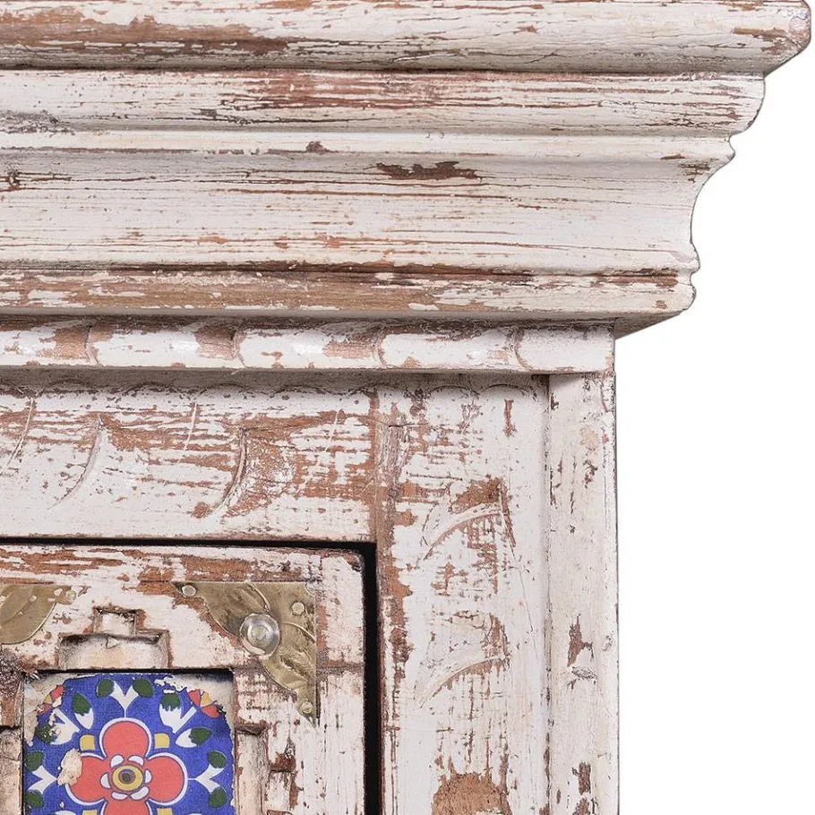 Clearance Wohnen Shabby Chic Nachtkommode in Antikweiß - Mirell