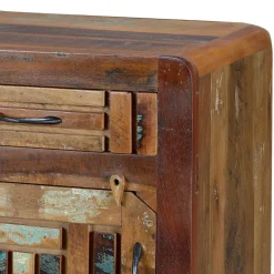 Outlet Wohnen Shabby Chic Nachtkommode aus Recyclingholz - Tunar