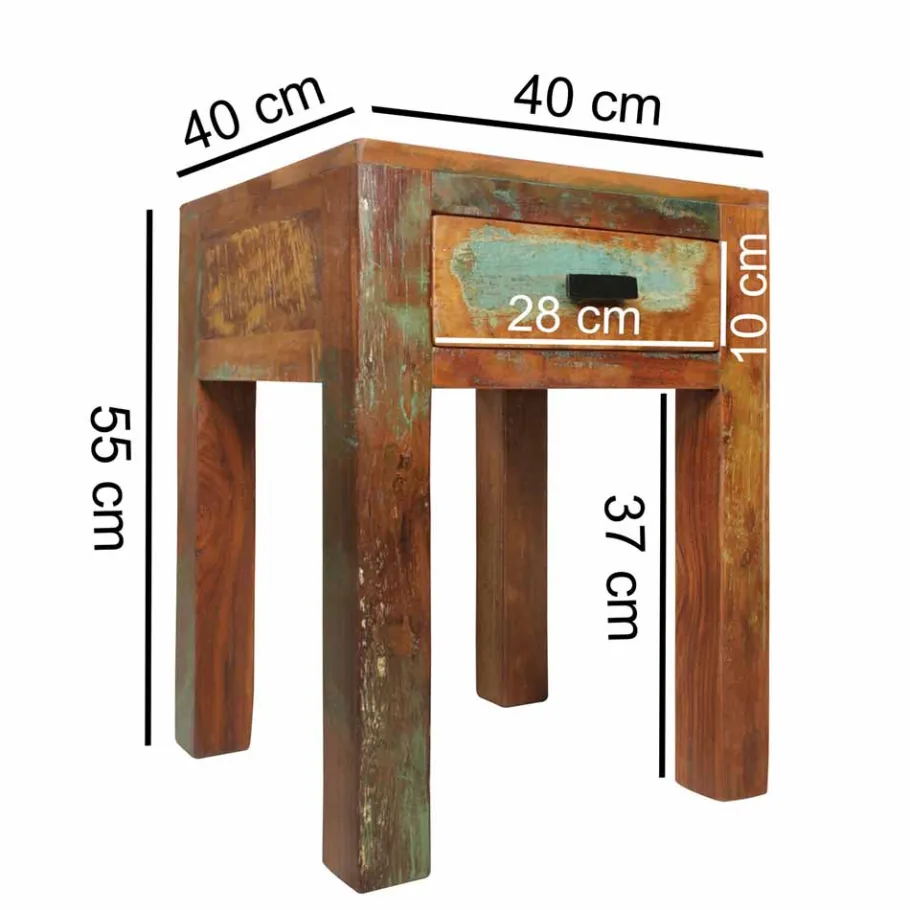 Online Wohnen Shabby Chic Nachttisch Dencig mit Schublade