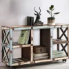 Discount Wohnen Shabby Chic Regal auf Industry Style Metall Rädern - Folivia
