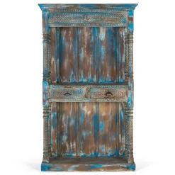 Discount Wohnen Shabby Chic Regal in unregelmäßgem Blau lackiert - Emrene