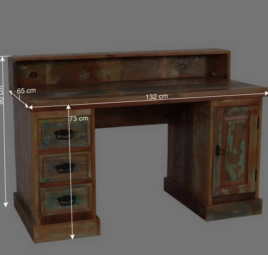 Online Wohnen Shabby Chic Schreibtisch aus Recyclingholz - Jamaica