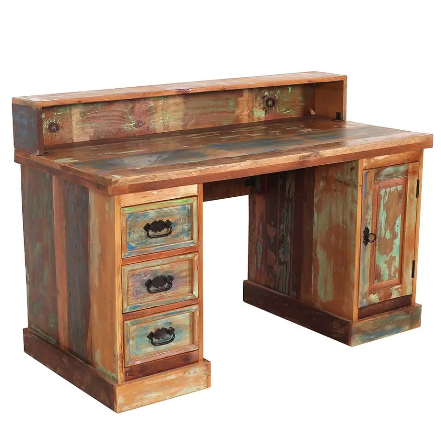 Online Wohnen Shabby Chic Schreibtisch aus Recyclingholz - Jamaica