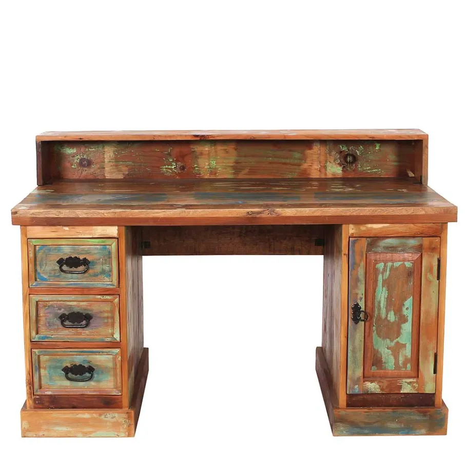 Online Wohnen Shabby Chic Schreibtisch aus Recyclingholz - Jamaica