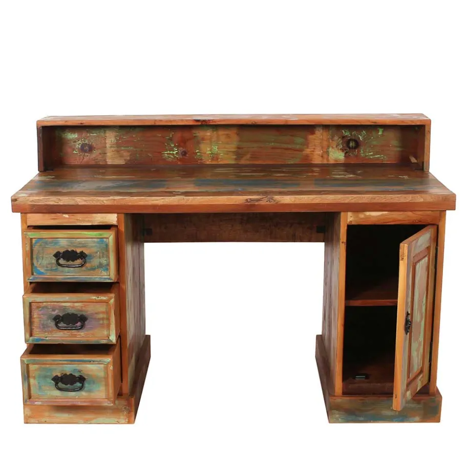 Online Wohnen Shabby Chic Schreibtisch aus Recyclingholz - Jamaica