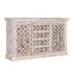 Discount Wohnen Shabby Chic Sideboard in Antikweiß - Mirell