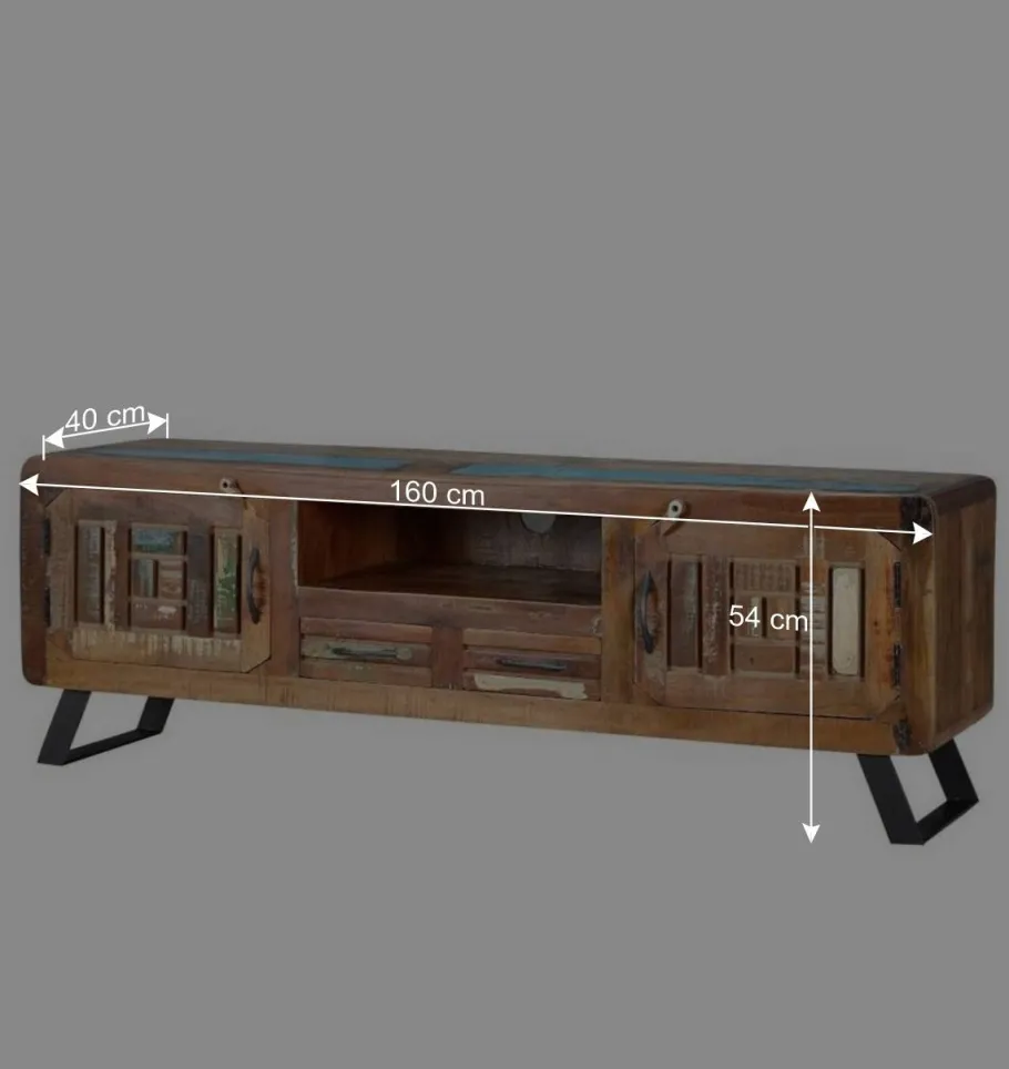 Wohnen Shabby Chic TV Lowboard aus Recyclingholz - Tunar