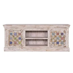 Discount Wohnen Shabby Chic TV Lowboard in Antikweiß - Mirell
