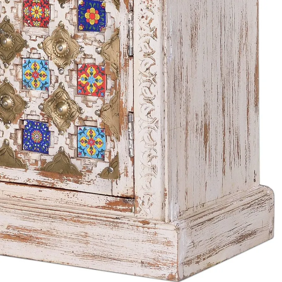 Discount Wohnen Shabby Chic TV Lowboard in Antikweiß - Mirell
