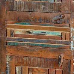Outlet Wohnen Shabby Chic Vitrinenschrank aus Recyclingholz - Tunar