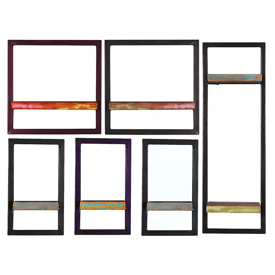 Outlet Wohnen Shabby Chic Wandregale Set - Jamaica (sechsteilig)