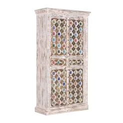 Discount Wohnen Shabby Chic Wohnzimmerschrank in Antikweiß - Mirell