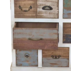 Discount Wohnen Shabby Design Kommode Leona in Weiß Bunt