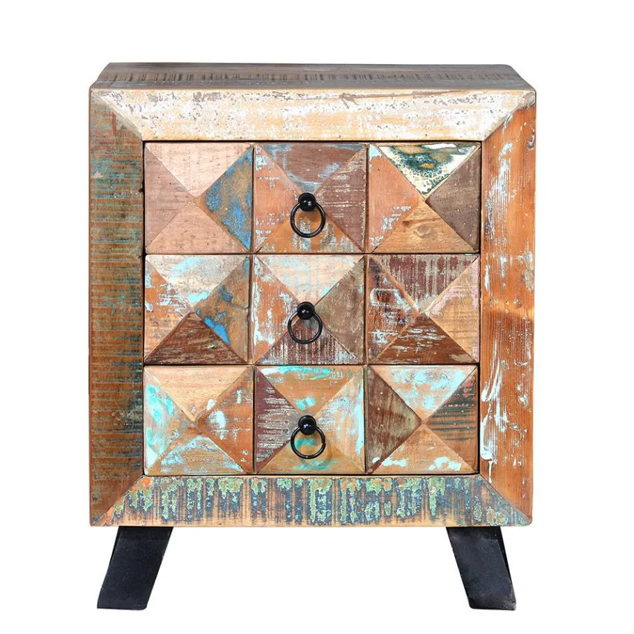 Hot Wohnen Shabby Design Nachtkommode aus Recyclingholz - Zeremonia