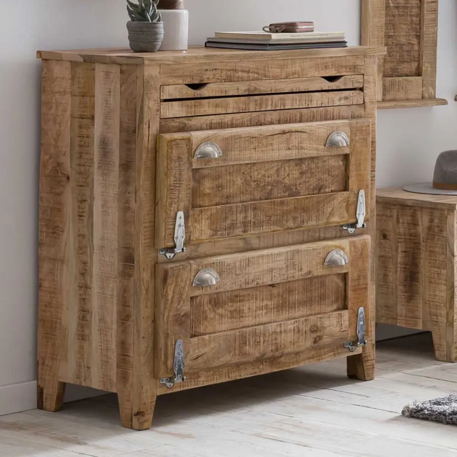 Discount Wohnen Shabby Design Schuhschrank mit 2 Klappen - Suennas