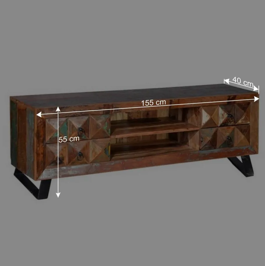 Discount Wohnen Shabby Design TV Board aus Recyclingholz - Zeremonia