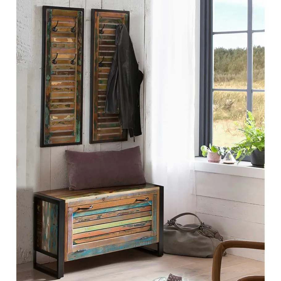 Discount Wohnen Shabby Garderoben Paneele & Bank - Vosbadus (dreiteilig)