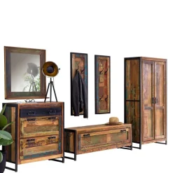 New Wohnen Shabby Garderobenmöbel aus Massivholz - Ensley (sechsteilig)