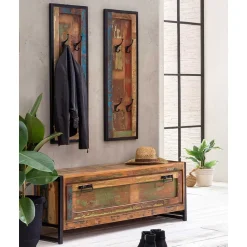 Sale Wohnen Shabby Garderobenpaneels & Bank - Ensley (dreiteilig)