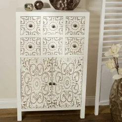 Best Wohnen Shabby Highboard mit Ornament Muster Front - Acacio