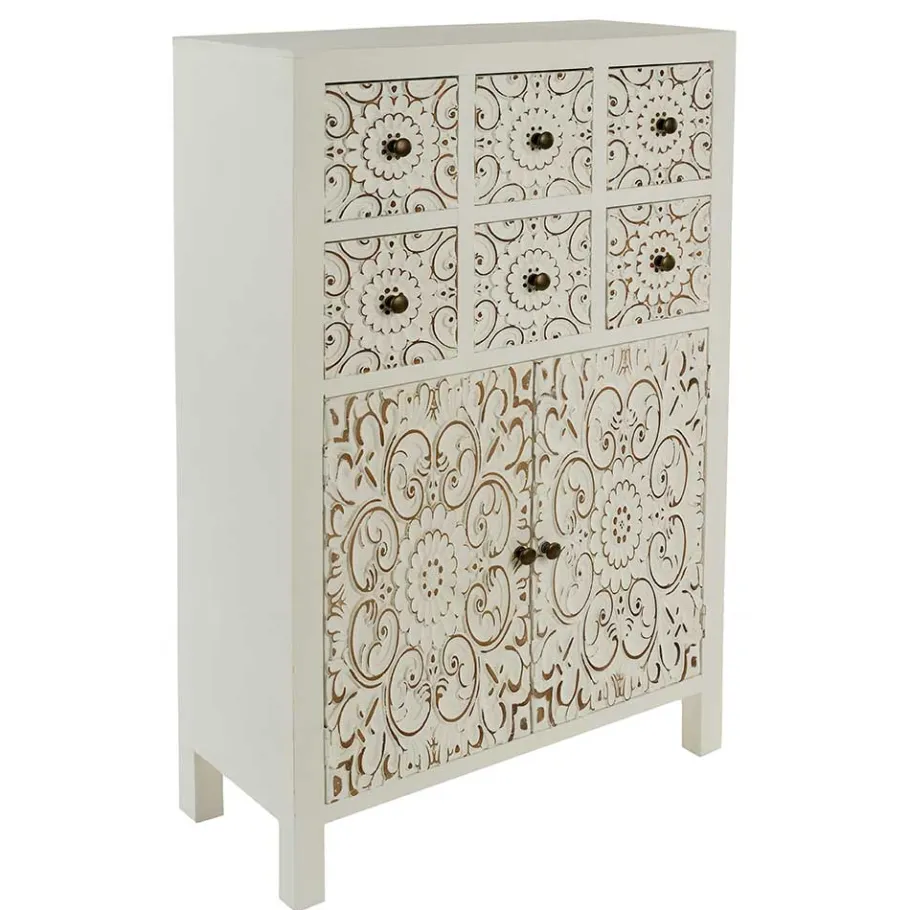 Best Wohnen Shabby Highboard mit Ornament Muster Front - Acacio
