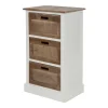 New Wohnen Shabby Nachtkommode Benet in Weiß Holz