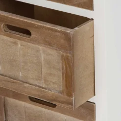 New Wohnen Shabby Nachtkommode Benet in Weiß Holz