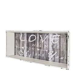 Clearance Wohnen Shabby Wandregal Unko in Weiß Grau