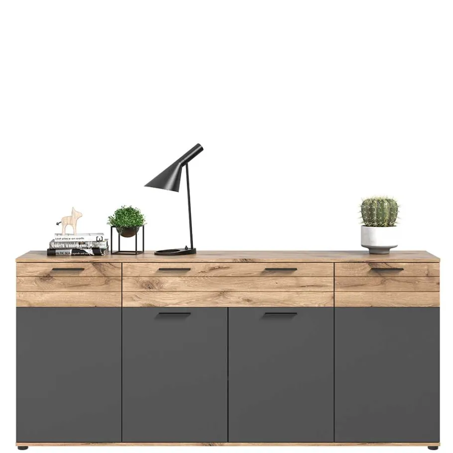 Best Wohnen Sideboard & zwei Vitrinenschränke Set - Lucios (dreiteilig)