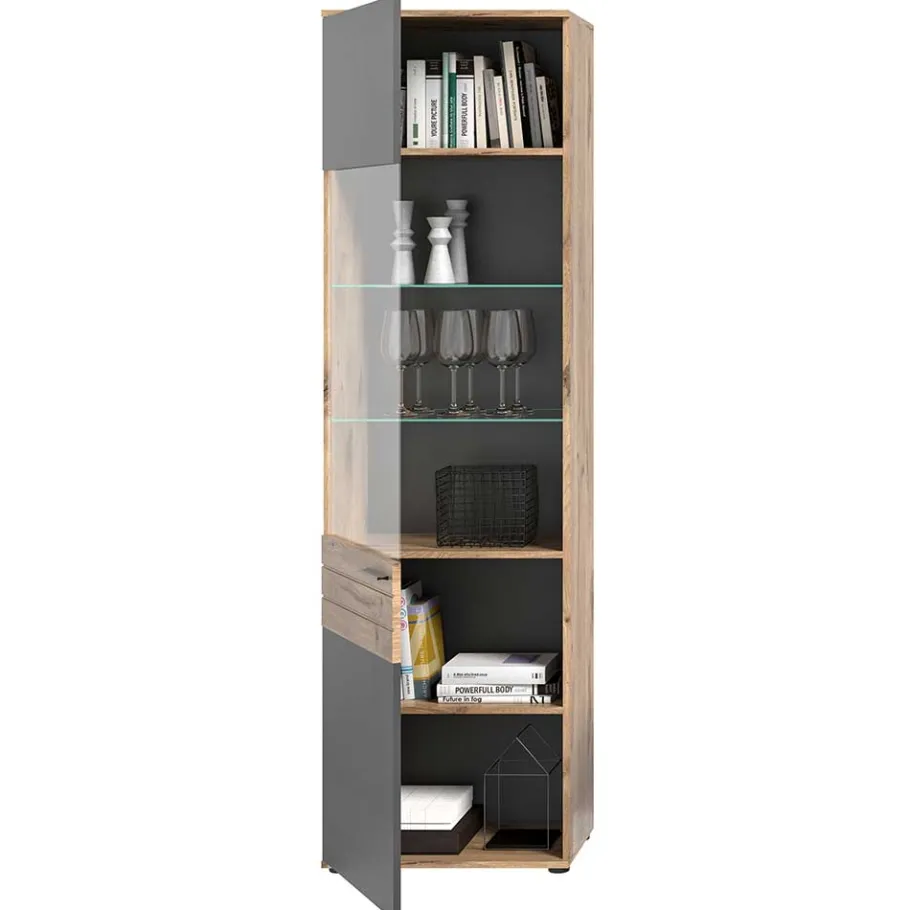 Best Wohnen Sideboard & zwei Vitrinenschränke Set - Lucios (dreiteilig)
