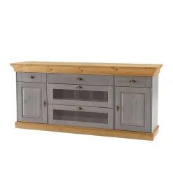 New Wohnen Sideboard Cempino in Grau Kiefer teilmassiv