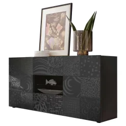 Outlet Wohnen Sideboard in Anthrazit glänzend lackiert - Ipatal I