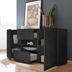 Outlet Wohnen Sideboard in Anthrazit glänzend lackiert - Ipatal I