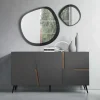 New Wohnen Sideboard in Anthrazit mit Teak - Carola