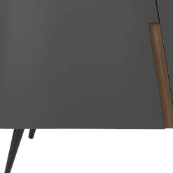 New Wohnen Sideboard in Anthrazit mit Teak - Carola