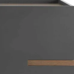 New Wohnen Sideboard in Anthrazit mit Teak - Carola
