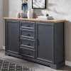 Discount Wohnen Sideboard in Dunkelgrau und Eiche - Joe